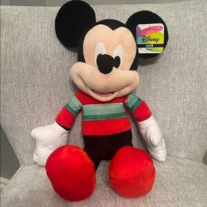 Disney Christmas Large Mickey Mouse Plush Toy - Red, Black, and Green
